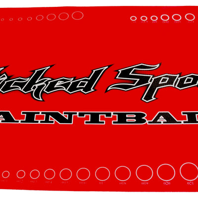 Wicked Sports Paintball Gun Tech Mat - Red w/Oring Chart