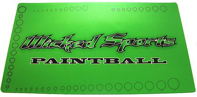 Wicked Sports Paintball Gun Tech Mat - Lime w/Oring Chart