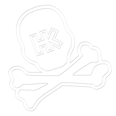 HK Army Giant Car Sticker - Skull - White