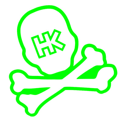 HK Army Giant Car Sticker - Skull - Neon Green / Lime