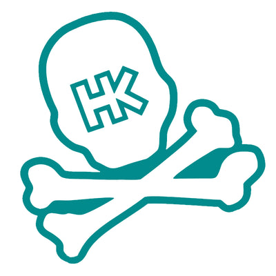 HK Army Giant Car Sticker - Skull - Teal