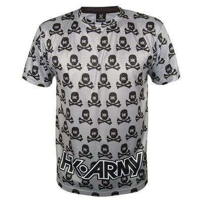 HK Army Dri Fit T-Shirt - All Over - Grey w/Black Skulls