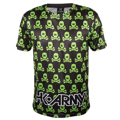 HK Army Dri Fit T-Shirt - All Over - Black w/Green Skulls