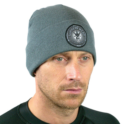 Bunker Kings Folded Beanie - Crown Patch Grey