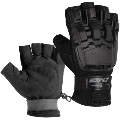 Exalt Paintball Hardshell Gloves - Hard Back Fingerless - Black