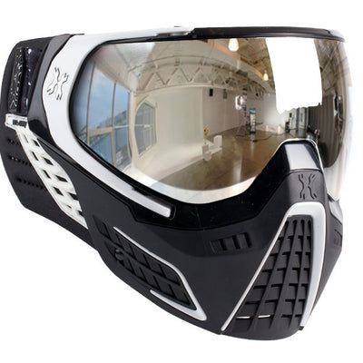 HK Army KLR Goggles - Carbon - Black / White w/ Chrome Mirror Thermal Lens