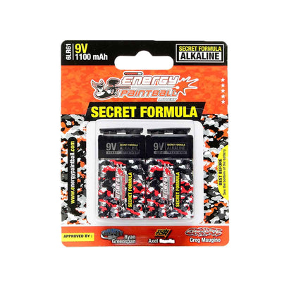 Energy Paintball Batteries - Secret Formula - 9 Volt - Double Pack - 9V