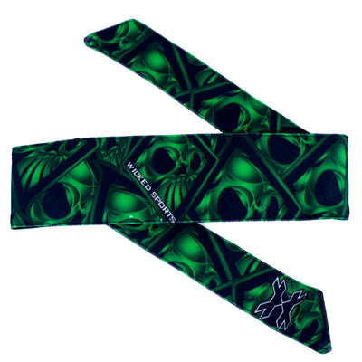 Wicked Sports Headband by HK Army - Skulls - Matte Lime