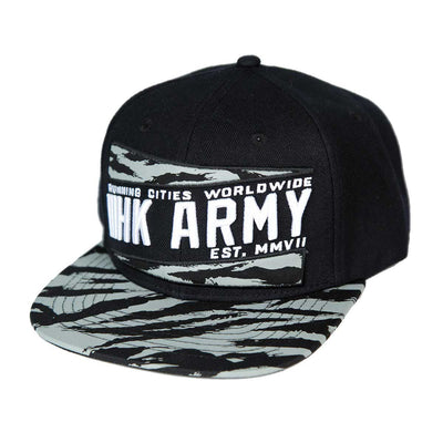 HK Army Snapback Hat - Brushed - Grey / Black