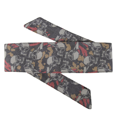 HK Army Headband - Hostilewear Vintage - Skulls Tan / Red