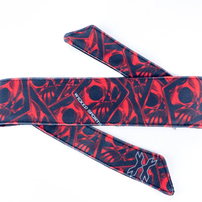 Wicked Sports Headband by HK Army - Skulls - Matte Red