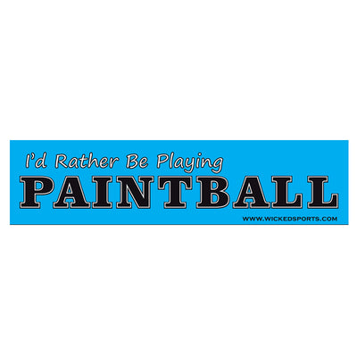 Wicked Sports Bumper Sticker - 2 Pack - I'd Rather Be Playing Paintball - Blue