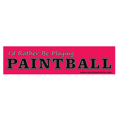 Wicked Sports Bumper Sticker - 2 Pack - I'd Rather Be Playing Paintball - Pink