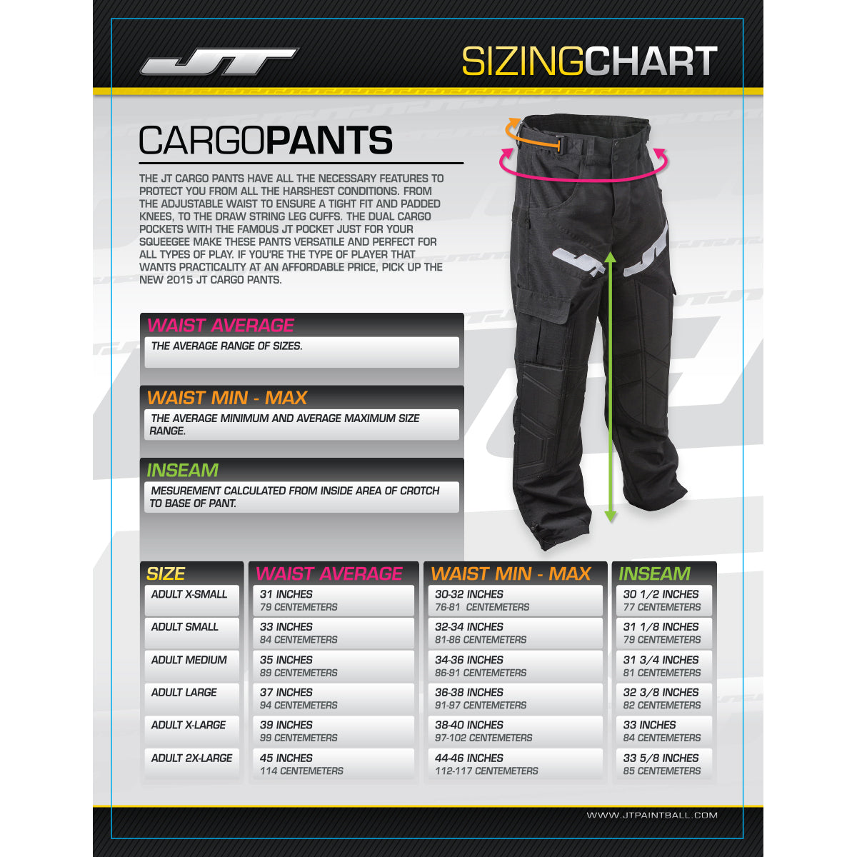 JT Paintball Pants Cargo Black Wicked Sports Inc