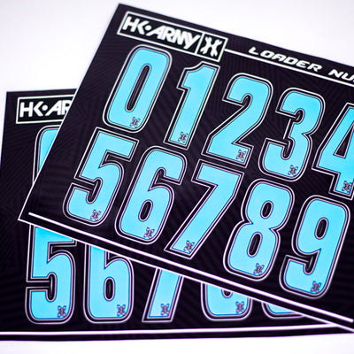 HK Army Paintball Loader Number Stickers - Teal