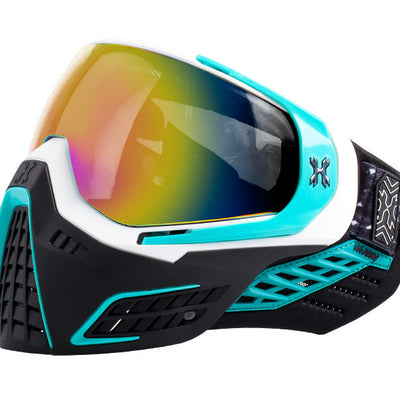 HK Army KLR Goggles - Mist - White / Teal w/ Fusion Mirror Thermal Lens