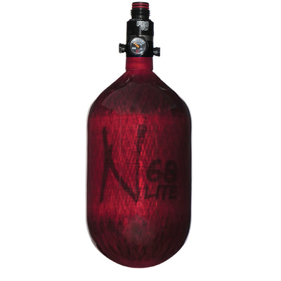 Ninja Carbon Fiber HPA Tank - 68/4500 LITE - PRO V2 REG - Translucent Red