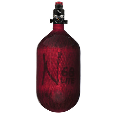 Ninja Carbon Fiber HPA Tank - 68/4500 LITE - PRO V2 SHP REG - Translucent Red