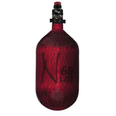 Ninja Carbon Fiber HPA Tank - 68/4500 LITE - PRO V2 SLP REG - Translucent Red