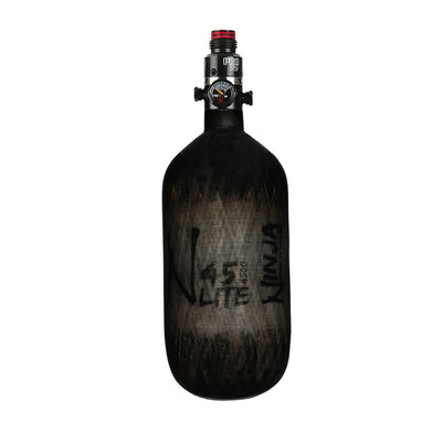 Ninja Carbon Fiber HPA Tank - 45/4500 LITE - PRO V2 REG - Translucent Black