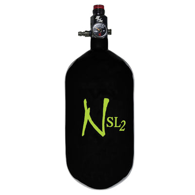 Ninja Carbon Fiber HPA Tank - 77/4500 SL2 - PRO V2 SHP REG - Black / Lime