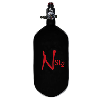 Ninja Carbon Fiber HPA Tank - 77/4500 SL2 - PRO V2 SHP REG - Black / Red