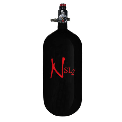 Ninja Carbon Fiber HPA Tank - 90/4500 SL2 - PRO V2 SHP REG - Black / Red