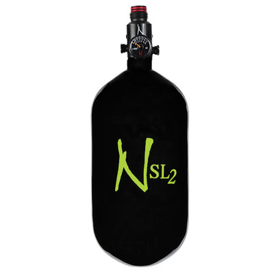 Ninja Carbon Fiber HPA Tank - 77/4500 SL2 - Adjustable Reg - Black / Lime