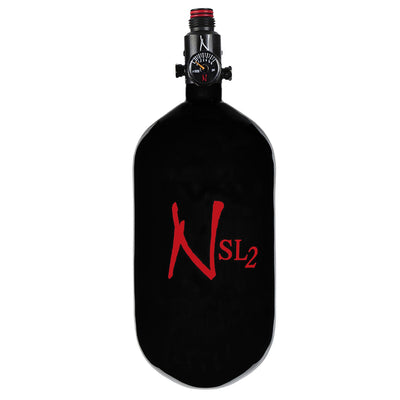 Ninja Carbon Fiber HPA Tank - 77/4500 SL2 - Adjustable Reg - Black / Red