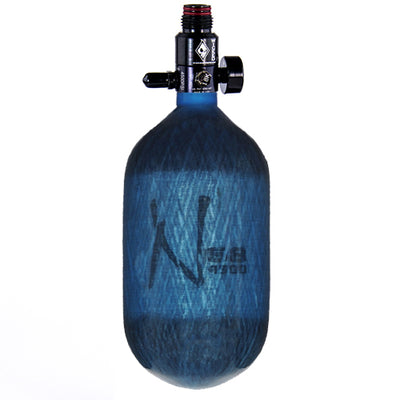Ninja Carbon Fiber HPA Tank - 68/4500 - Adjustable Reg - Translucent Blue