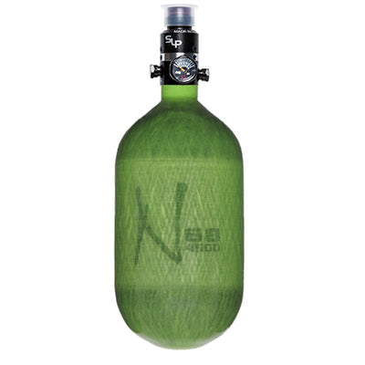 Ninja Carbon Fiber HPA Tank - 68/4500 - PRO V2 SLP REG - Translucent Lime