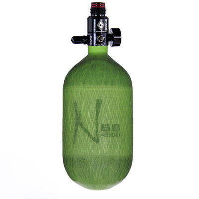 Ninja Carbon Fiber HPA Tank - 68/4500 - Adjustable Reg - Translucent Lime