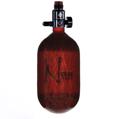 Ninja Carbon Fiber HPA Tank - 68/4500 - Adjustable Reg - Translucent Red