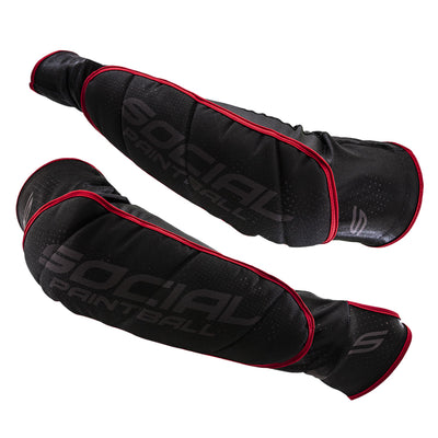 Social Paintball SMPL Elbow Pads - Black / Red