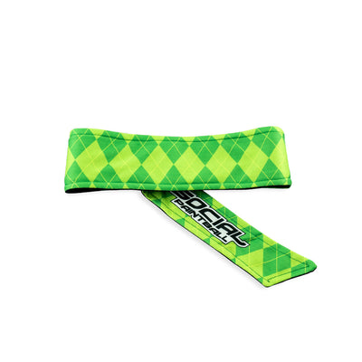 Social Paintball Long Tie Headband - Argyle Green