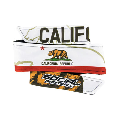 Social Paintball Long Tie Headband - California Republic State Bear Flag