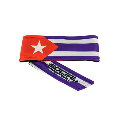 Social Paintball Long Tie Headband - Cuban Flag