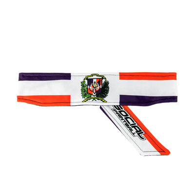 Social Paintball Long Tie Headband - Dominican Republic Flag