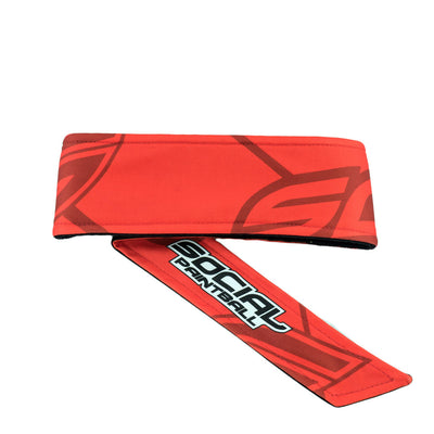 Social Paintball Long Tie Headband - Red Social