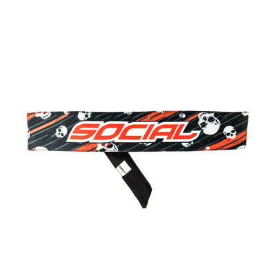 Social Paintball Long Tie Headband - Skulls