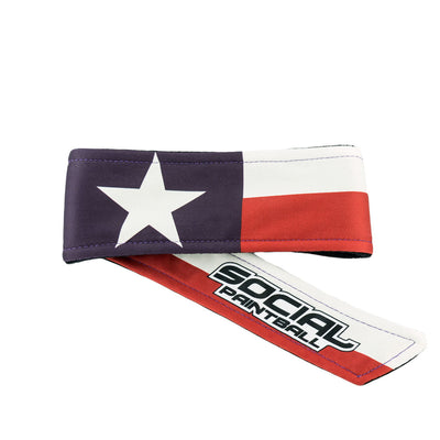 Social Paintball Long Tie Headband - Texas State Flag