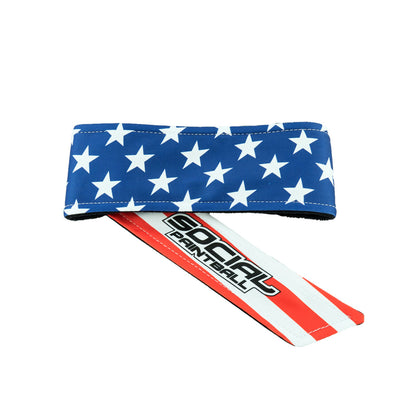 Social Paintball Long Tie Headband - USA Flag