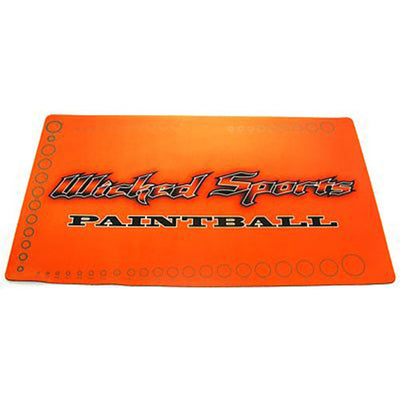 Wicked Sports Paintball Gun Tech Mat - Orange w/Oring Chart