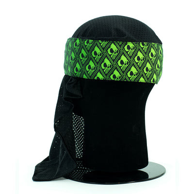 Wicked Sports Head Wrap - Wicked Skulls - Green