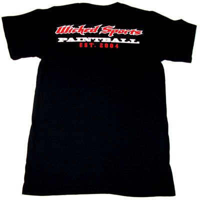 Wicked Sports Paintball T-Shirt - Black / Red Skull