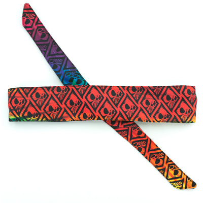 Wicked Sports Headband - Long Tie - Wicked Skulls - Tie Dye