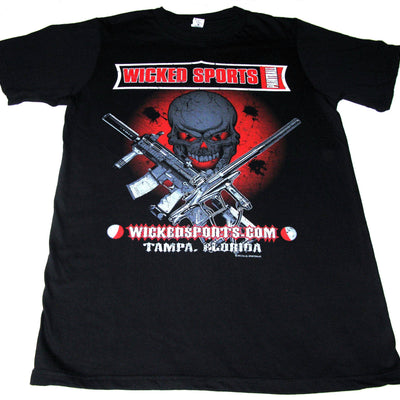 Wicked Sports Paintball T-Shirt - Black / Red Skull