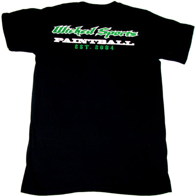 Wicked Sports Paintball T-Shirt - Black / Green Skull